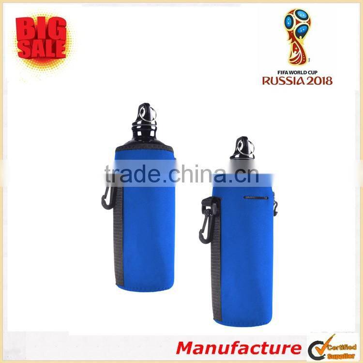 2018 World Cup Gifts Neoprene Water Bottle Cooler Bag Cheap Protable Optional Color Bottle Cooler Sleeve for Sports & Outdoors