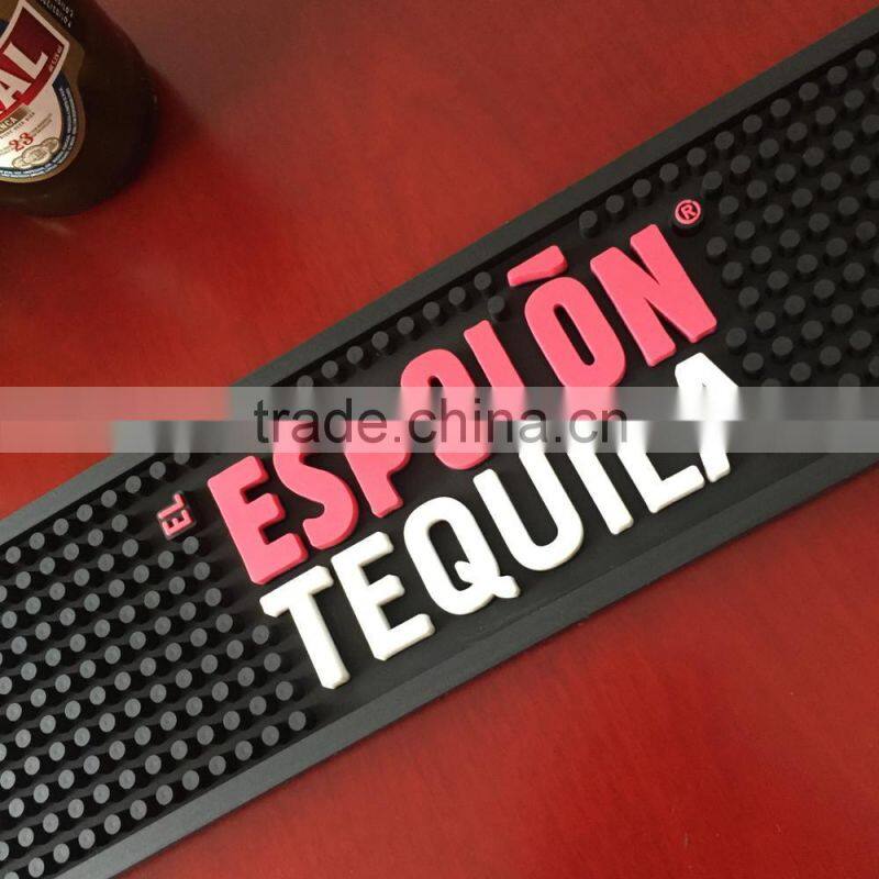 anti slip pvc bar mat bar runner with 3D logo