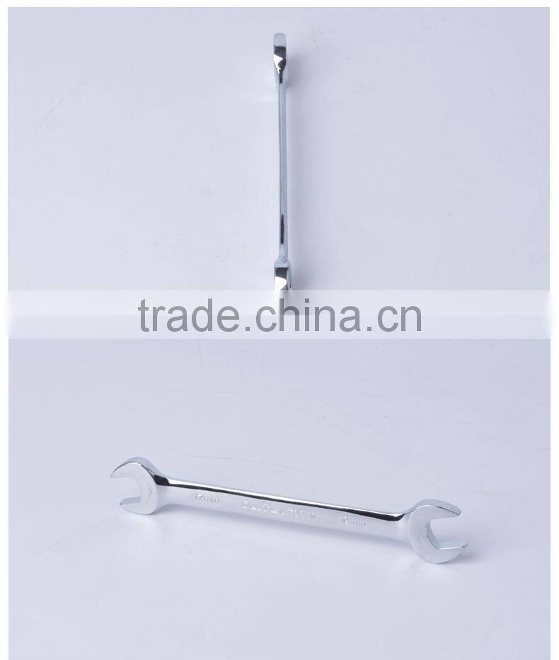 metric double open end wrench,mirror surface CR-V double end wrench,anti-rust open end wrench