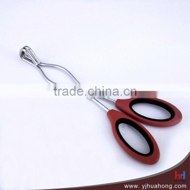 Heat-resistant plastic handle stainless steel wire food tongs HFT-WS01