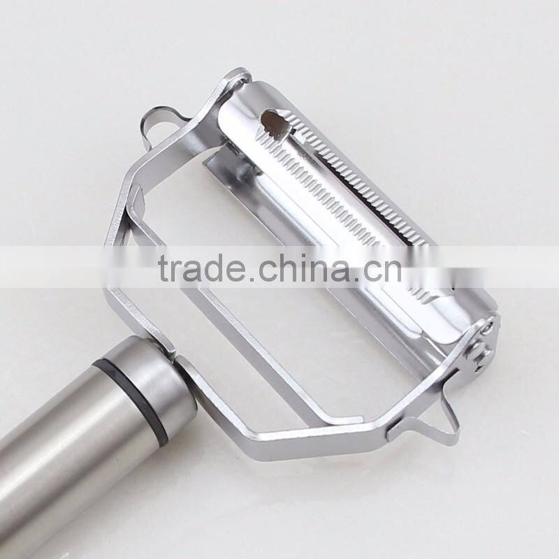 Super Quality Stainless Steel 4 in 1 Function Julienne Peeler with Round Handle