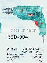 professional 380W rated input power electric drill for drilling steel and wood--RED 004(2204)