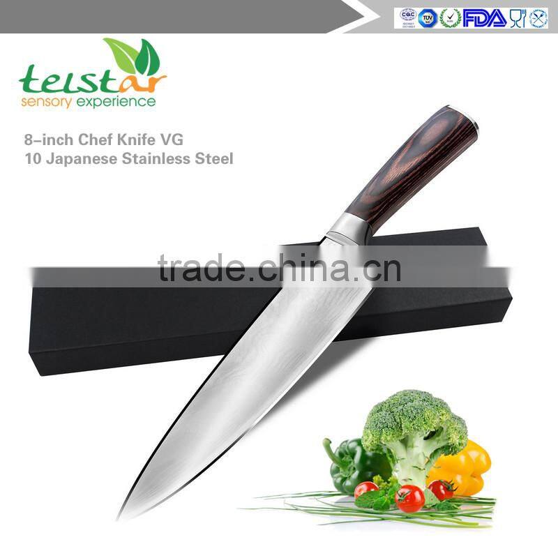 8-inch Chef Knife VG 10 Japanese Stainless Steel Gyutou Knife with Ergonomic Handle