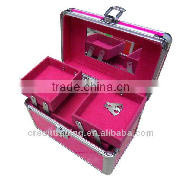Large Capacity High Quality Aluminum PVC Cosmetic Case/Makeup Case