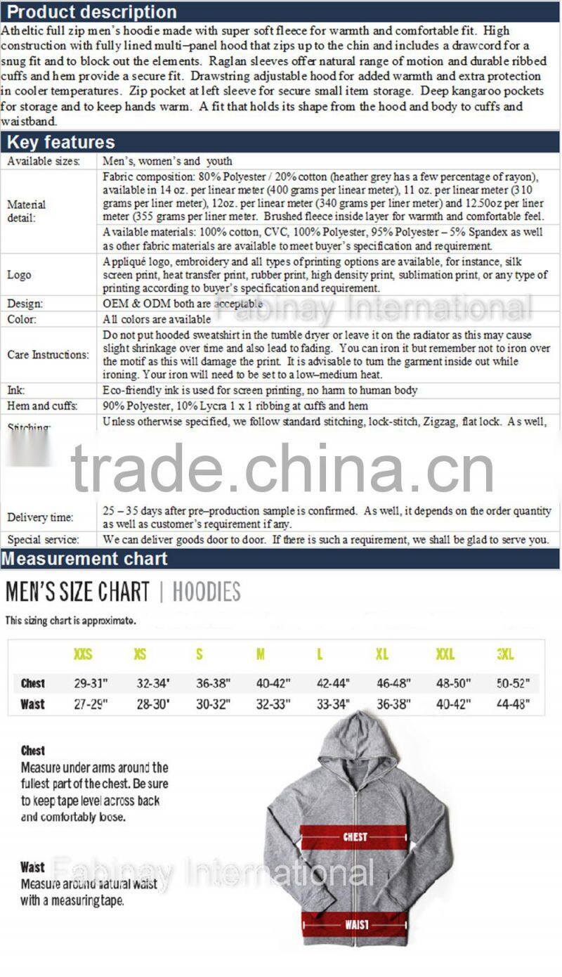 Men's Full Zip Fleece Hoodie