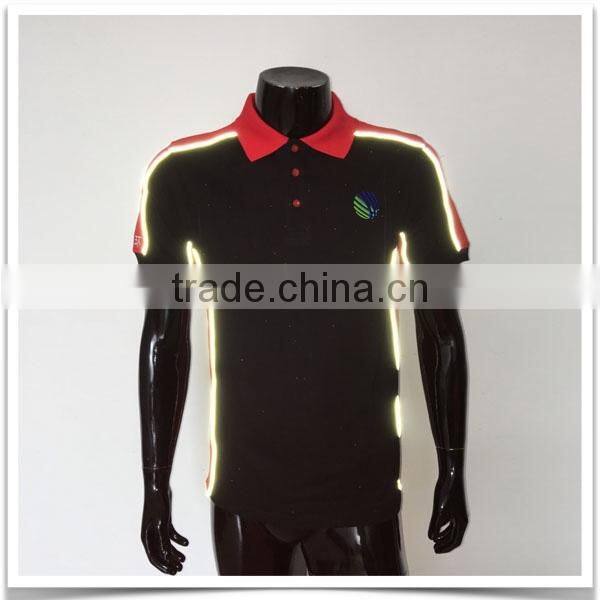mens polo shirt with reflective piping