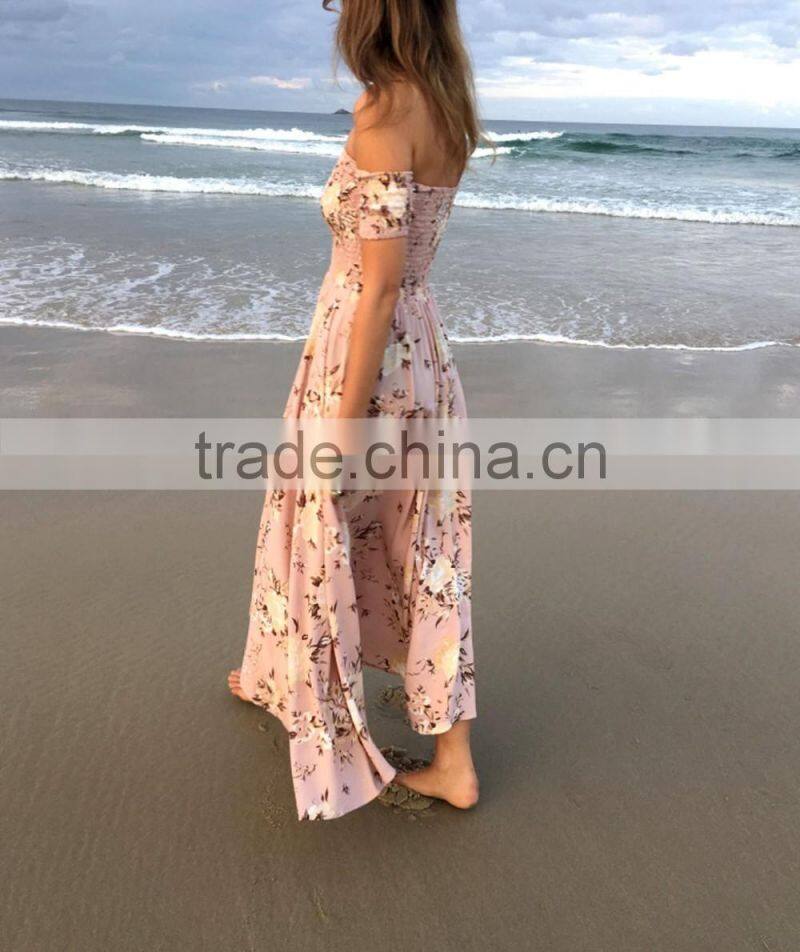 Gorgeous Off-The-Shoulder Boho Boheme Goddness Maxi Dress Vintage Blooms Musk Dresses Bohemian Clothing 2016 HSD5709