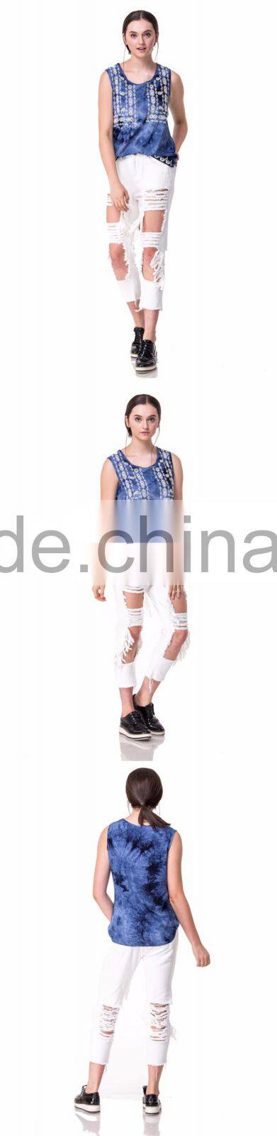 Domin fashion embroidery latest fancy tops girls