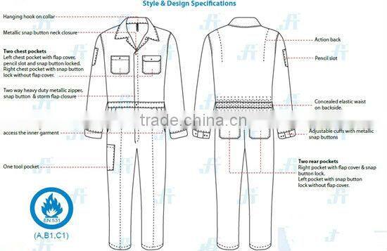 NFPA2112 firefighter aramid overall heat resistant