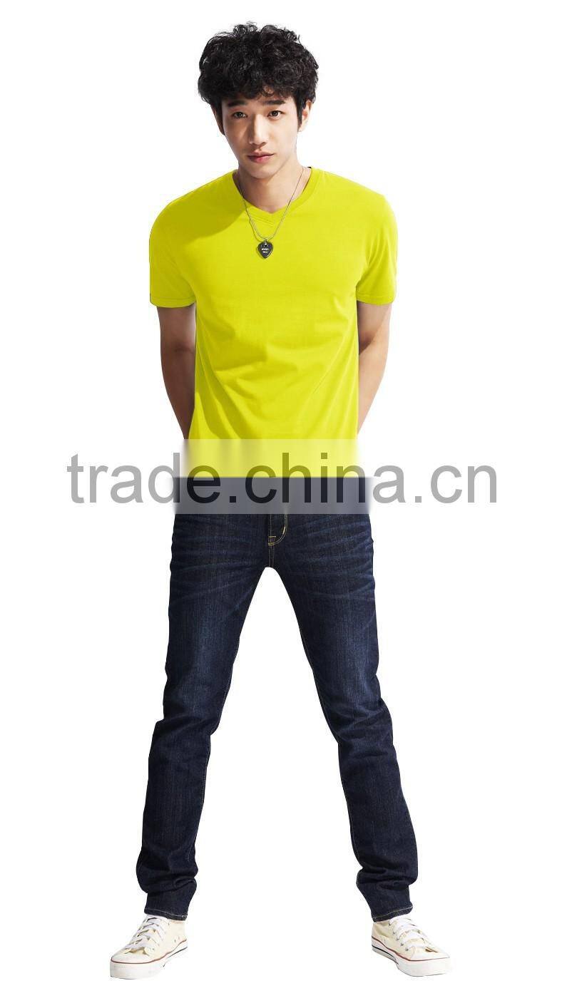 men's v-neck t-shirt , custom 100% cotton v-neck t-shirt wholesale