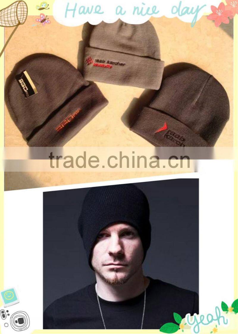 export to EURO acrylic pure black colour mans winter hat
