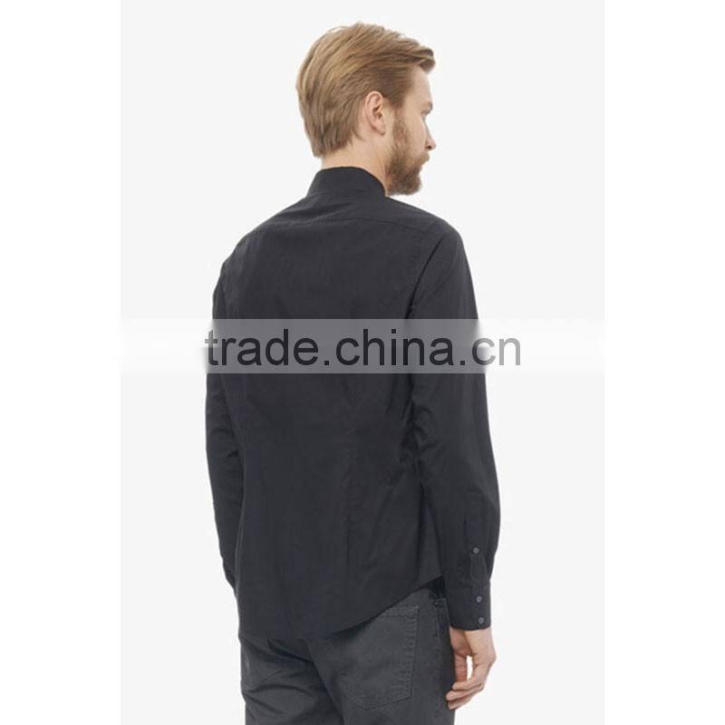 OEM service for 100% cotton new design black mens shirts models