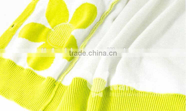 latest fancy flowers jacquard girls kids knitting cardigan sweater