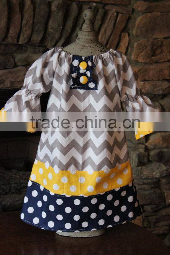 Fancy Christmas Chevron Material Baby Girls Frocks Christmas Dress For Gilrs' Dresses