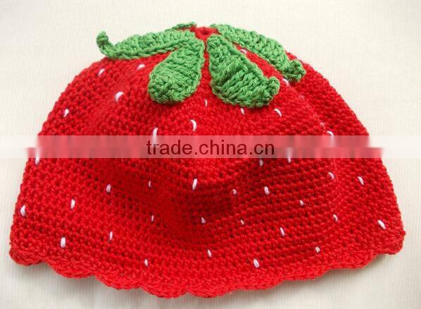 Fashion winter child hat crochet strawberry hat