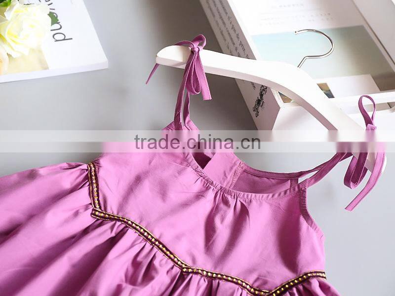 Children Frocks Designs Wholesale Baby Clothes Suspenders Breathable Girl High Waist Dress