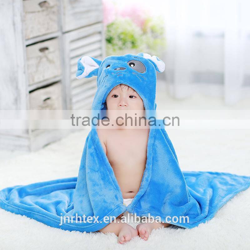 Trade assurance flannel soft hooded baby bath towel