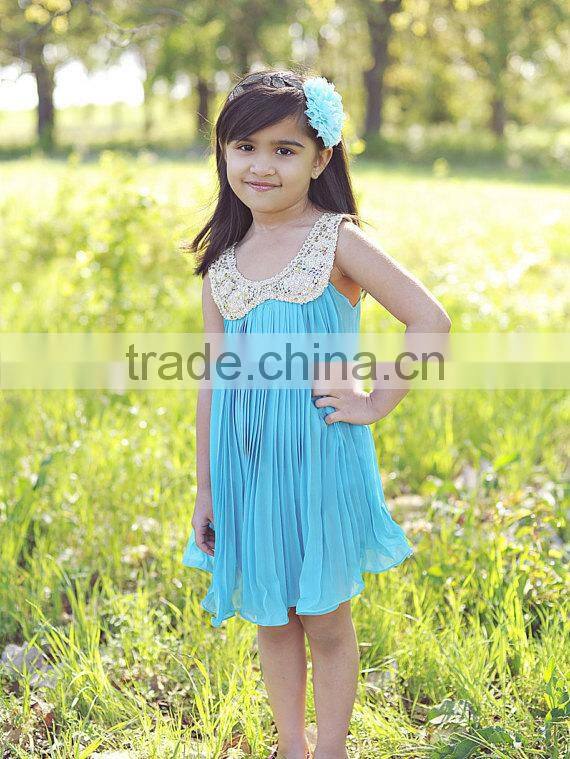 2017 Christmas Dress Chiffon With Gold Sequin Collar Dress Baby Kids Summer Dress
