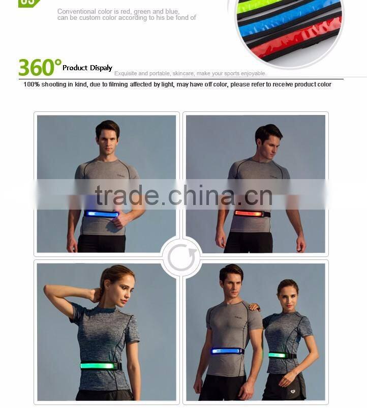 LED reflective running waist band sport belt