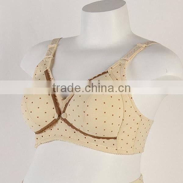 New fashion printed dot 3/4 cup cotton women nursing bra