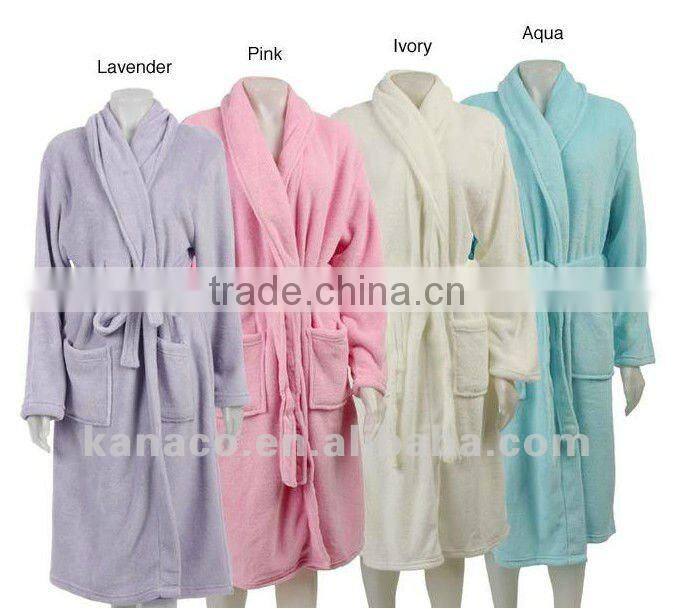 2012 women polyester coral fleece robe(KN-RB-23)