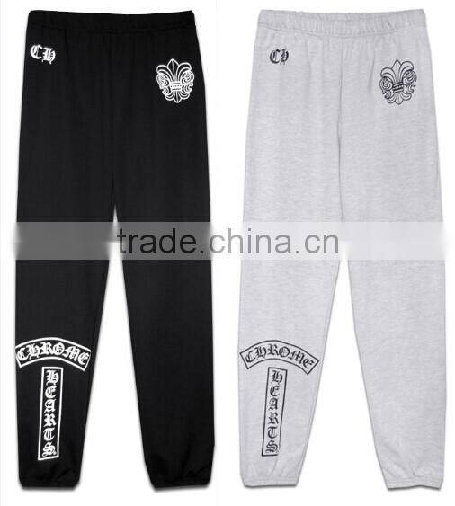 wholesale Black Long casual pants with customer printed