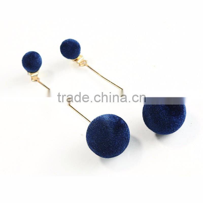 Double Ball Long Drop Dangle Ball Earrings 2017