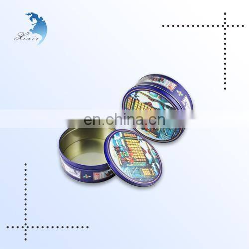 2014 Best Selling Promotional Non-toxic Printed Small Oval Metal Biscuit Boxes