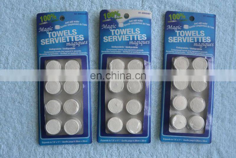 100% natural ECO Mini Disposable Magic Compressed Coin Tissue