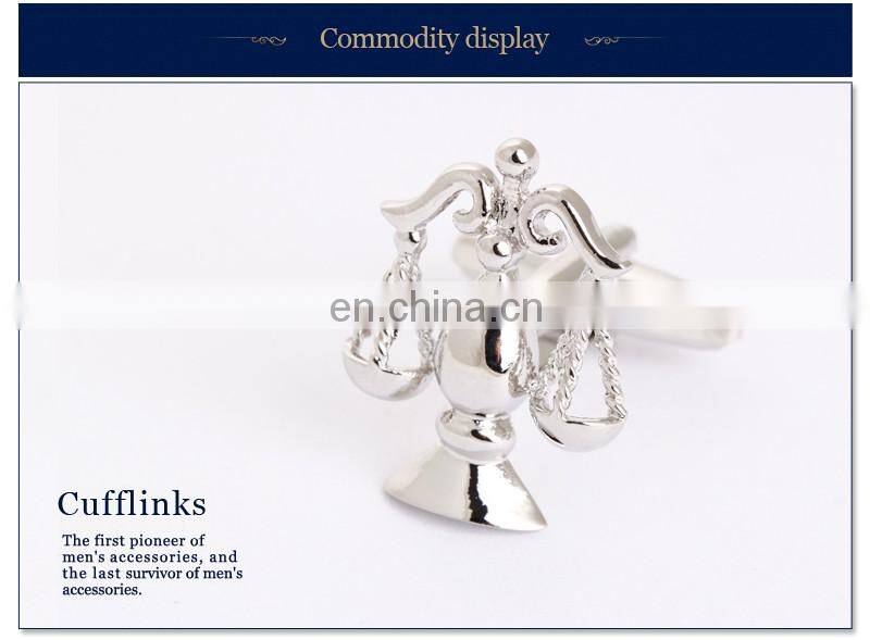 Delicate Libra Silver Cufflinks Luxury Mens Cufflinks Brand