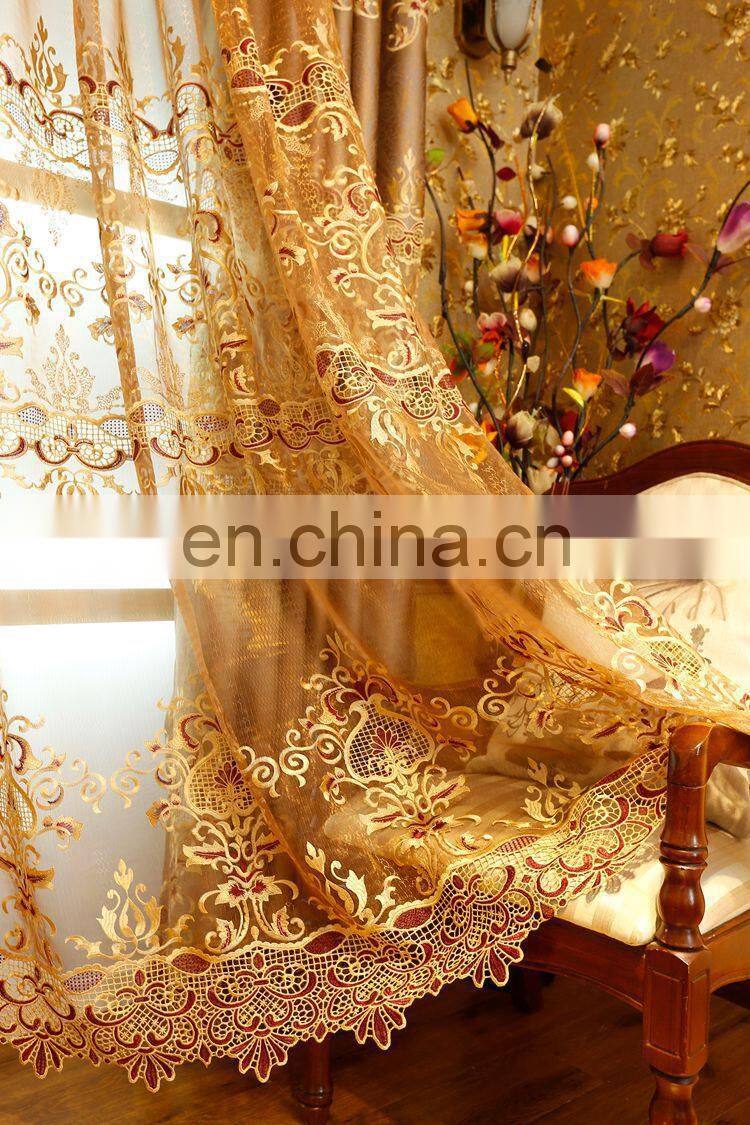 Europe type embroider window hollow carved aureate embroidered curtains