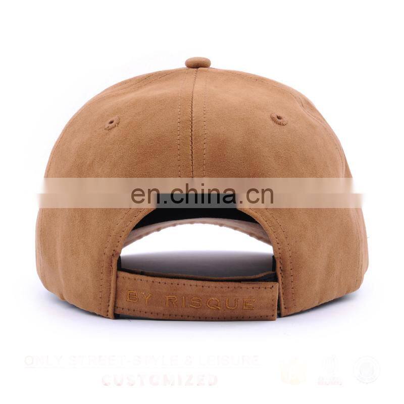 High Quality Custom Embroidery 6 Panel Suede Baseball Cap