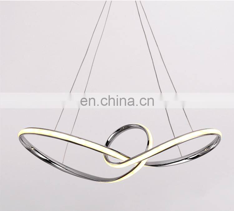 Simple silver dining chandelier custom chrome glossy decorative pendant light