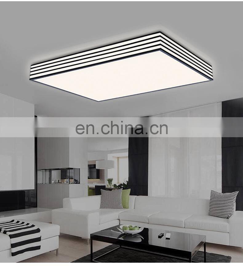 Black and white striped square ceiling lamp acrylic living room lamp