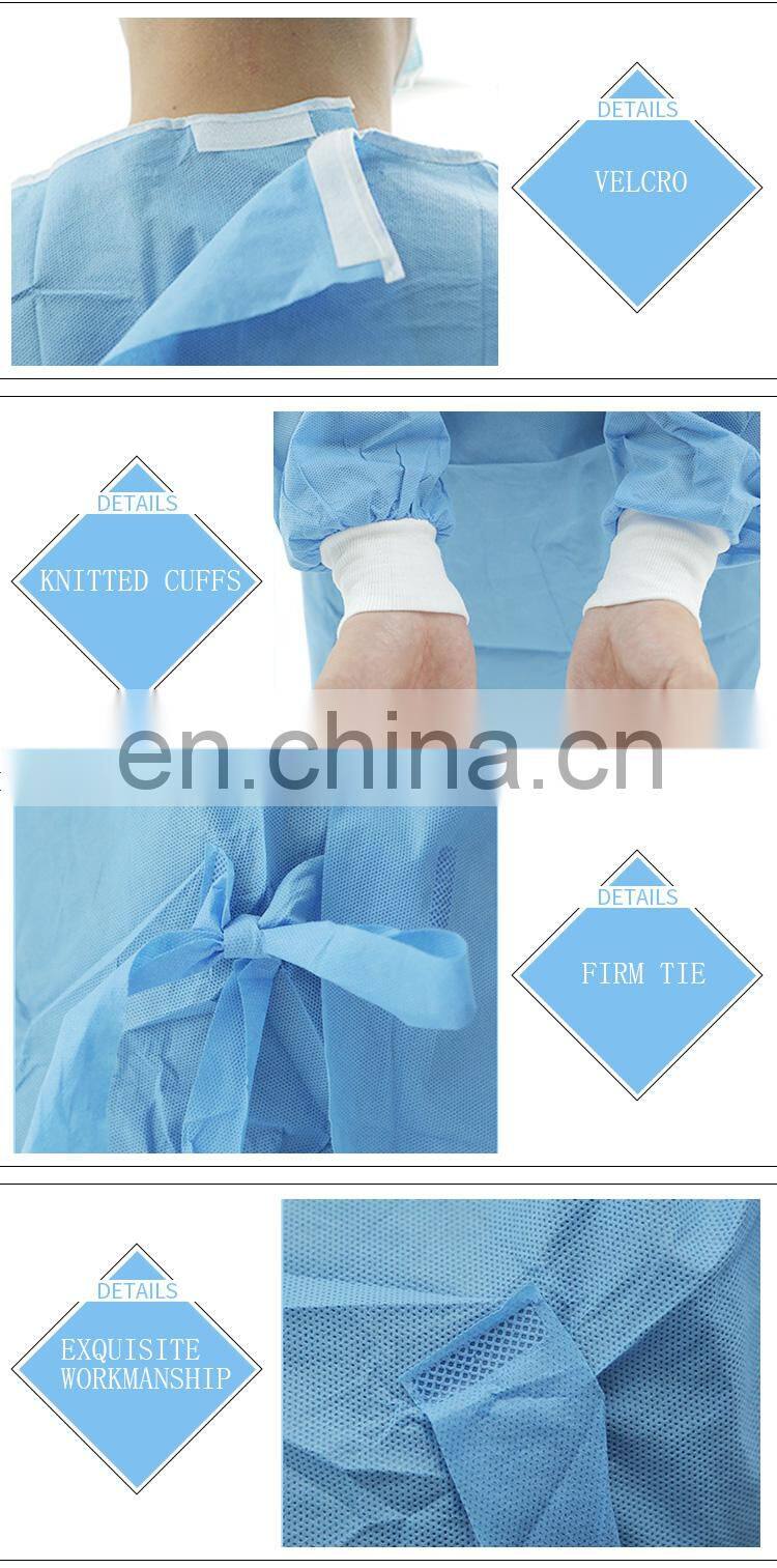 Disposable Non Woven Reinforced Surgical Gown AAMI Level 3