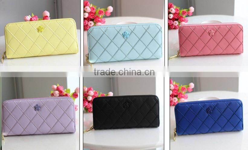 Flower PiNK and black multicolor Handbag Purse wallet Caretera para dama carteira Pu leather Multifunction