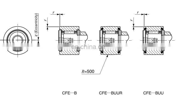CFE 20-1 BUU Japanese standard Eccentric type Cam Follower With Hexagon Hole CFE 20-1 BUUR