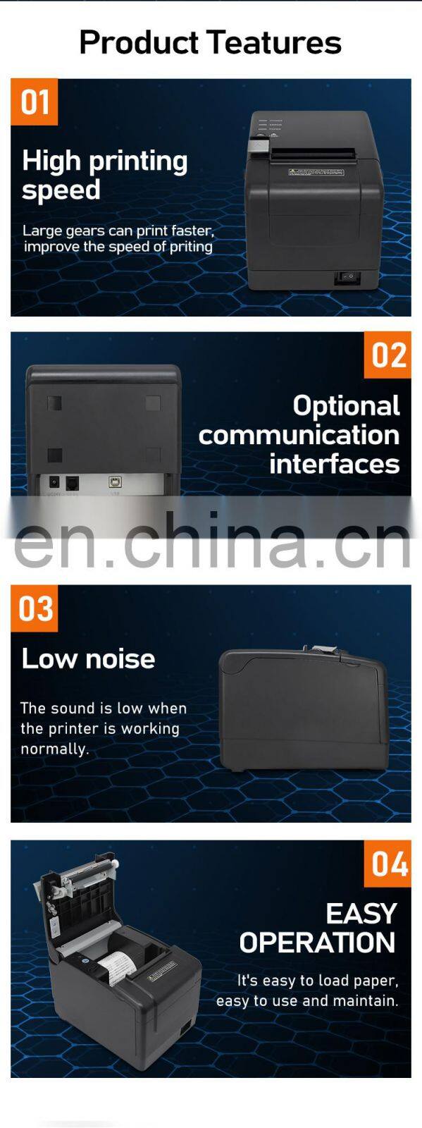 80mm Thermal Receipt Printer USB High Speed with Auto Cutting