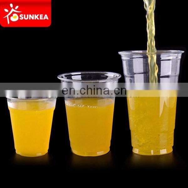 Disposable PET crystal clear plastic cup glass for drinking