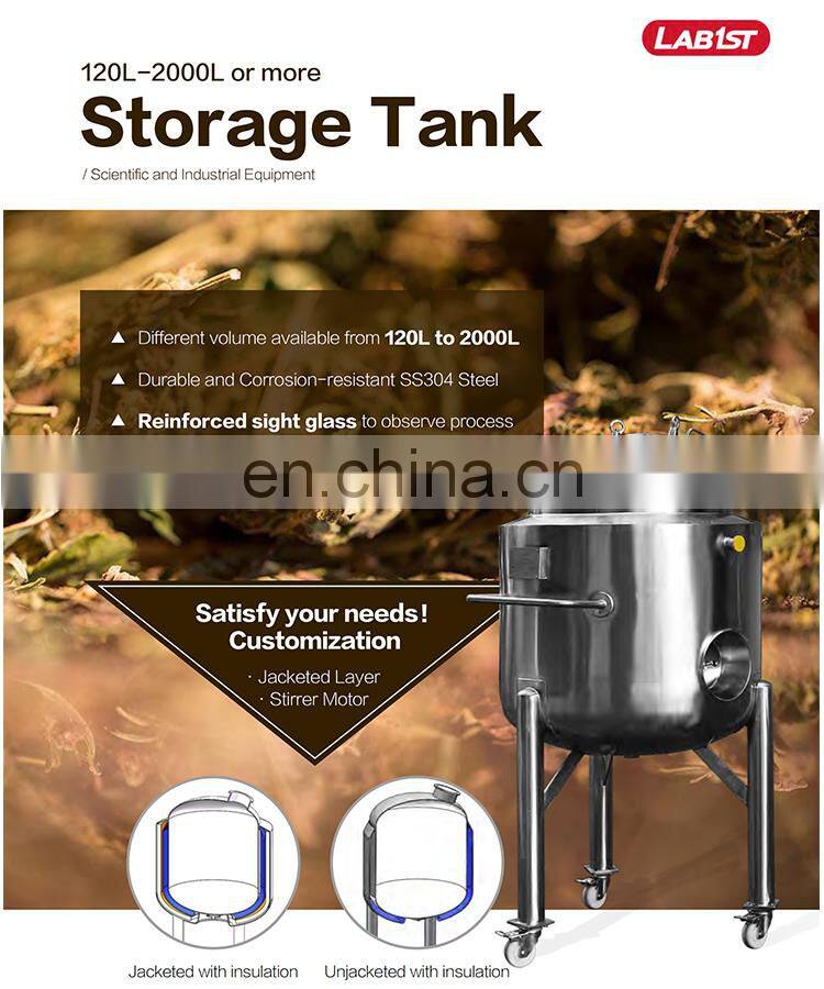 Stainless steel jacketed storage tank