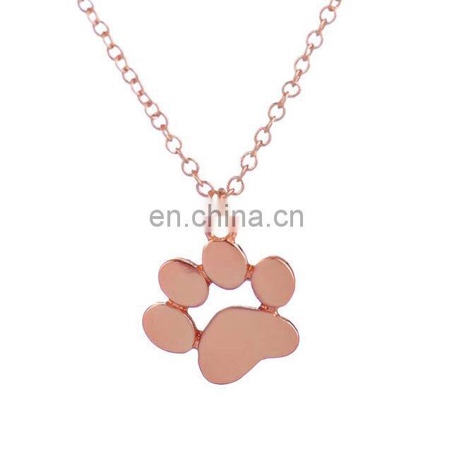 Hollow Pet Paw Footprint Necklaces Cute Animal Dog Cat Pendant Necklace