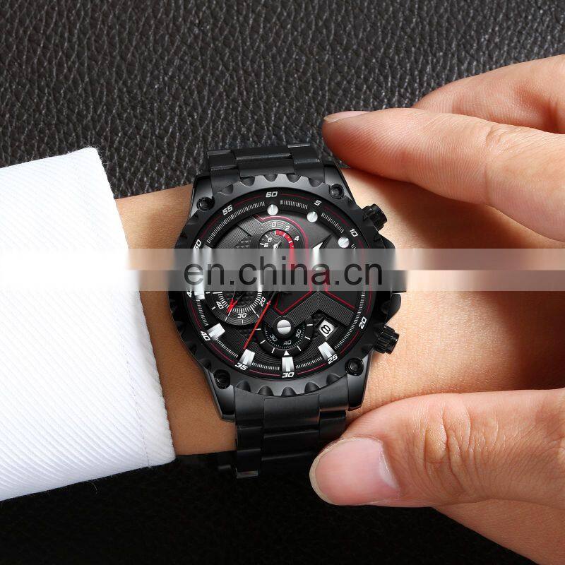 NIBOSI Quartz Watch Men Blue Casual Fashion Chronograph Mens Watches Top Brand Luxury Big Dial Watch Relogio Masculino