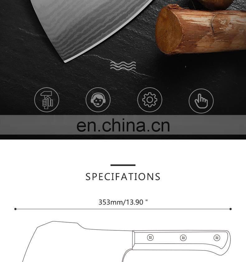 Good quality solid wood stainless steel material inflatable axe laser texture technology inflatable axe