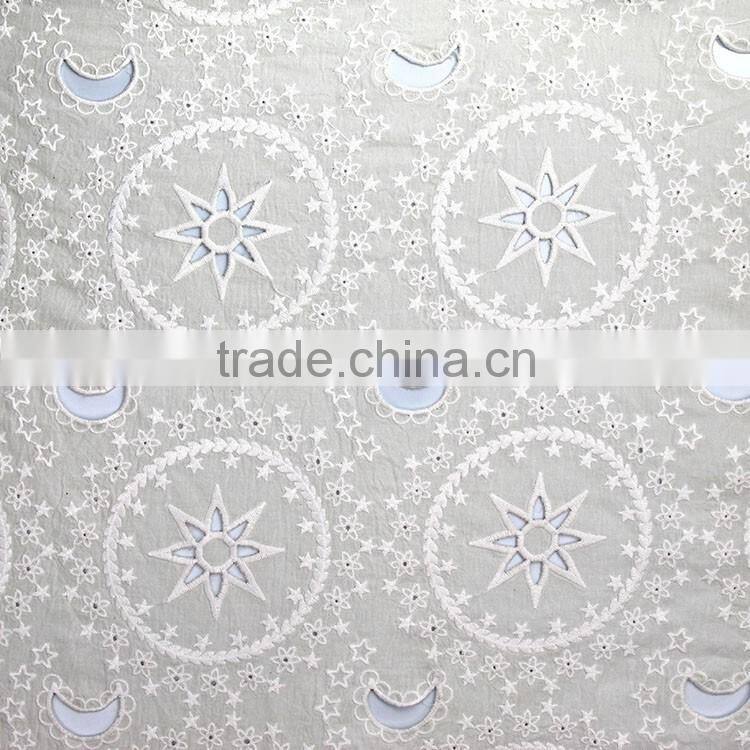 Latest design customized moon and star pattern micro fiber polyester cotton fabric