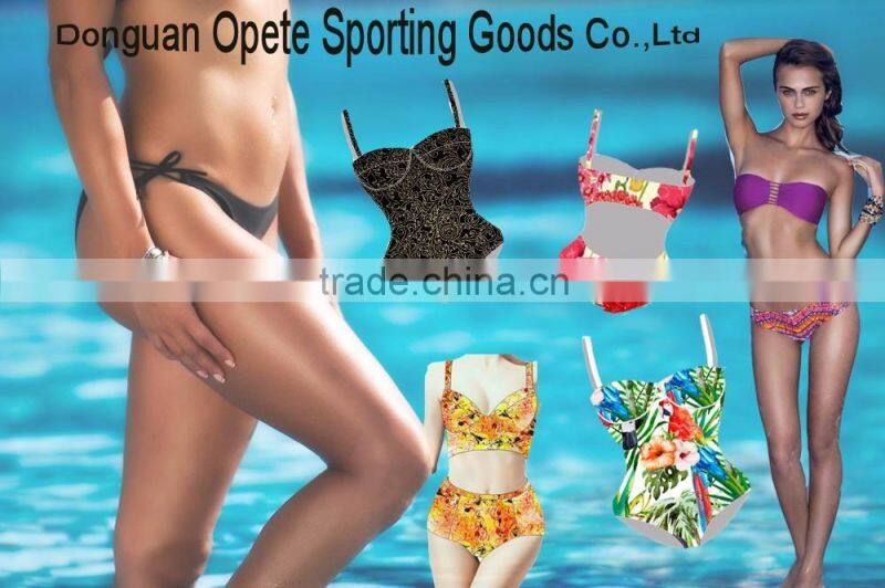 (OEM Factory)Sexy print stripe bikini swimwear two pieces fashion Bikini for girls bikini swimwear 2016