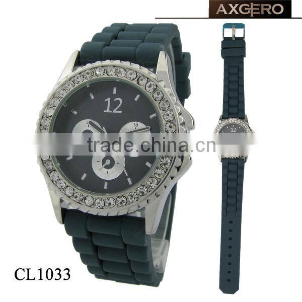 geneva quartz watches stainless steel japan movt popular fashion watch