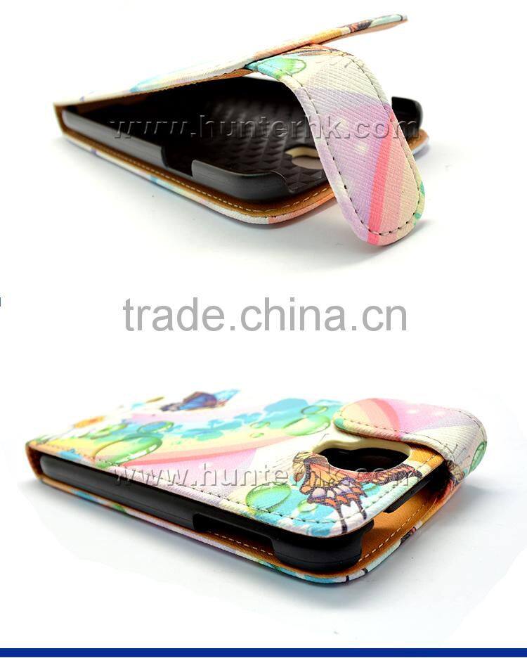 Flower Design Flip Leather Case For Samsung S4 I9500
