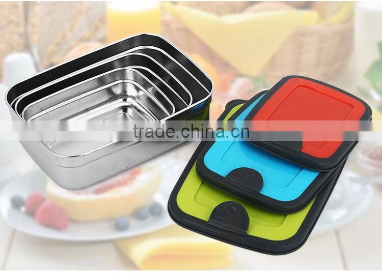 Caitang factory stainless steel 3pcs set food storage containers lunch box