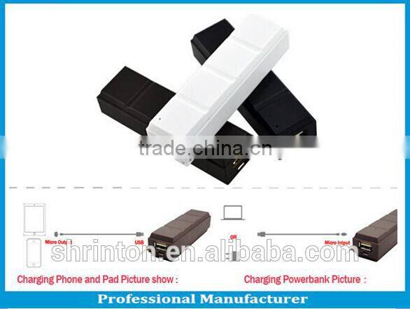 chrismas gift 2600mah chocolate shape smart power bank