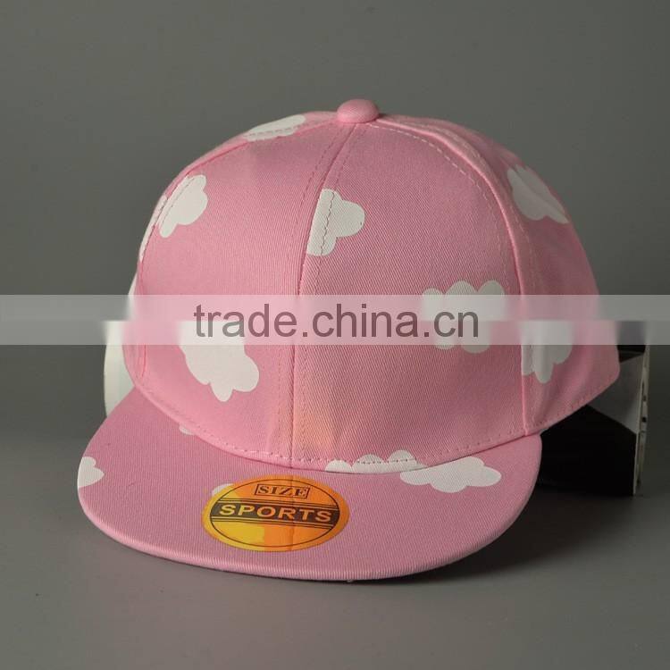 Cute Lovely Cloud Printing Flat Brim Spring Summer Boys Girls Sun Cap
